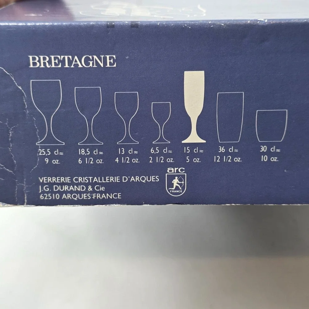 Cristal d'Arques Bretagne Crystal Champagne Flutes 8 1/8